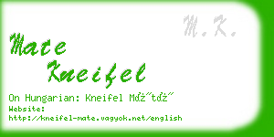 mate kneifel business card